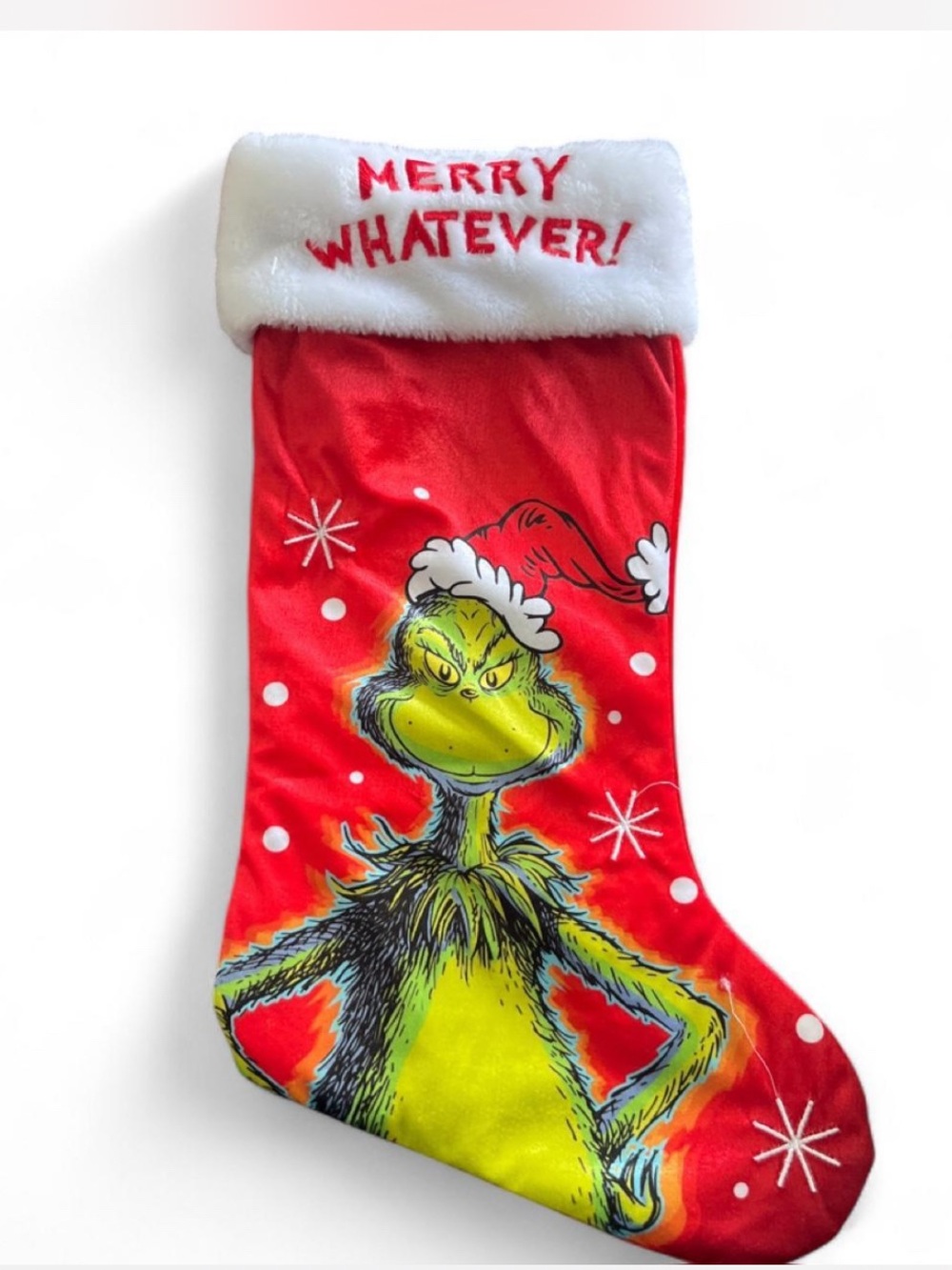 Dr. Seuss The Grinch Merry Whatever Christmas Stocking Red White RUZ 2020